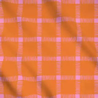 Meterware Karo orange pink