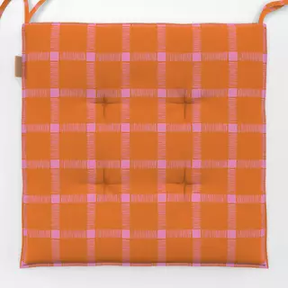 Sitzkissen Karo orange pink