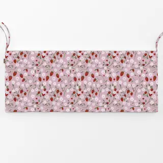 Bankauflage Erdbeeren Herzen Garten Pink