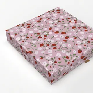 Bodenkissen Erdbeeren Herzen Garten Pink