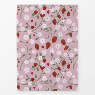 Geschirrtücher Erdbeeren Herzen Garten Pink