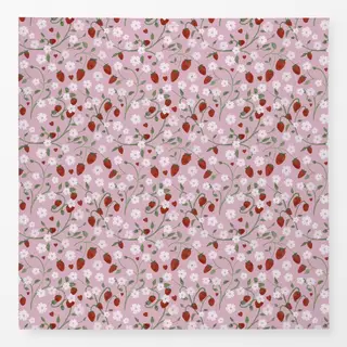 Tischdecke Erdbeeren Herzen Garten Pink