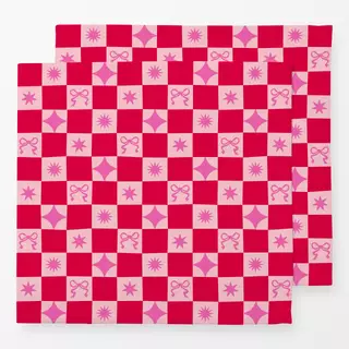 Servietten Christmas Chess Pattern red