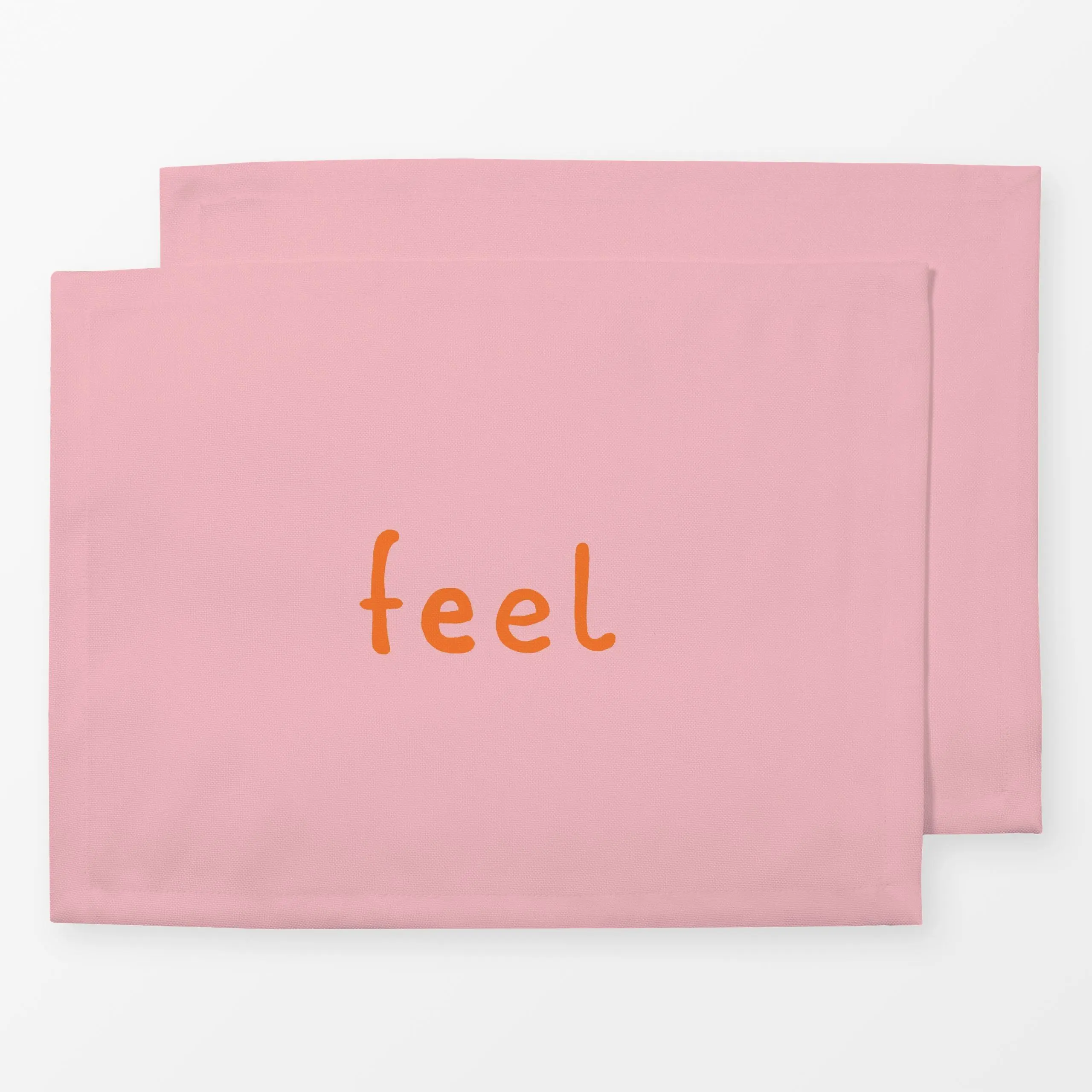 Tischset Love Feel rosa - Liebe, Romantik & Pride, Sprüche & Schriftzüge, Anlässe - von „Julia Schumacher"; Love, Liebe, sch...