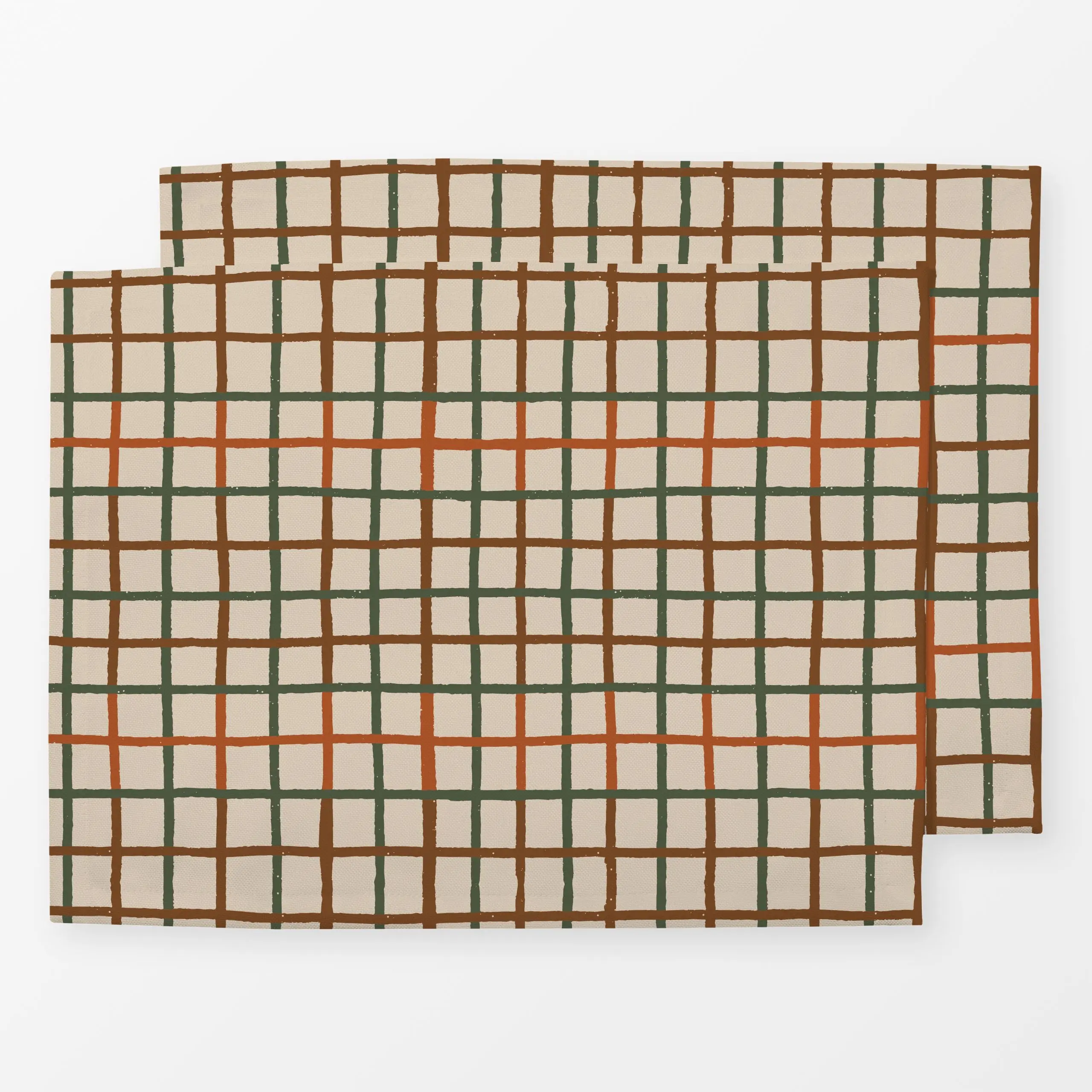 Tischset Tattersall Herbst Karo beige - Herbst, Symbole & Muster - von „Katrin Graff"; Karo, Herbst, Herbstdeko, kariert, he...