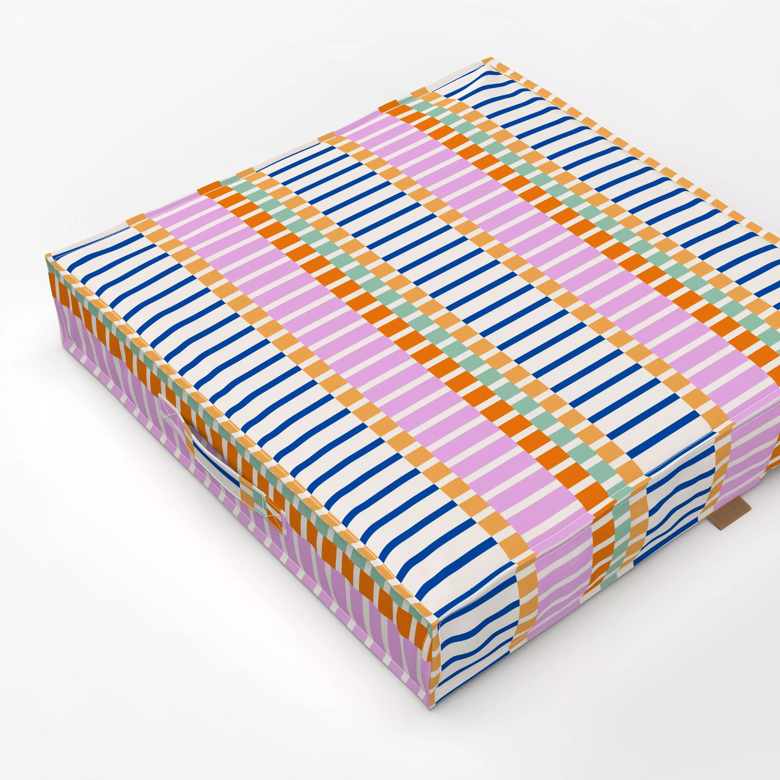 Bodenkissen summer stripes mix - Symbole & Muster - von „Patries Elisabeth"; blau, pink, summer, stripes, gruen, sommerdesig...