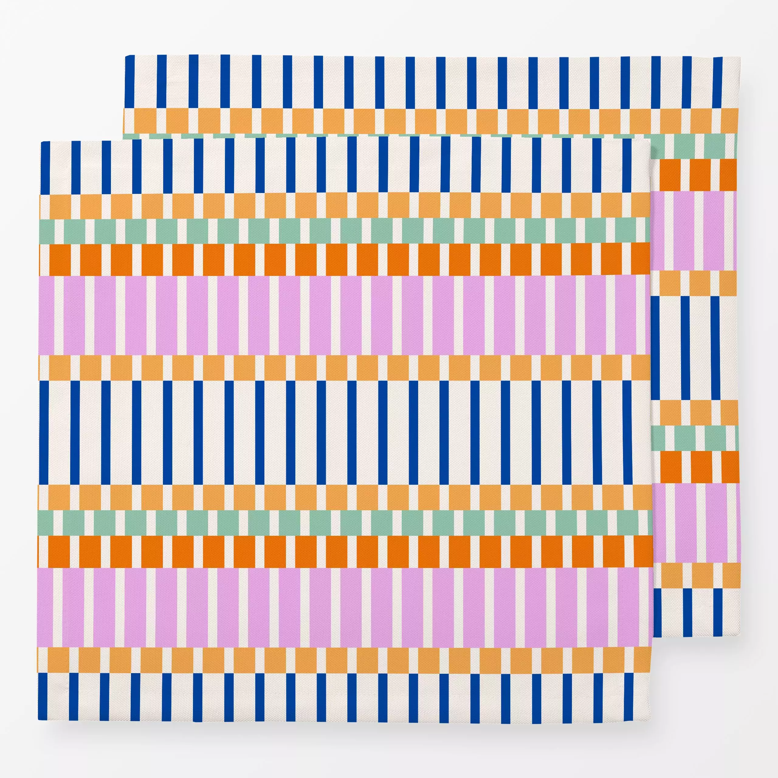 Servietten summer stripes mix - Symbole & Muster - von „Patries Elisabeth"; blau, pink, summer, stripes, gruen, sommerdesign...