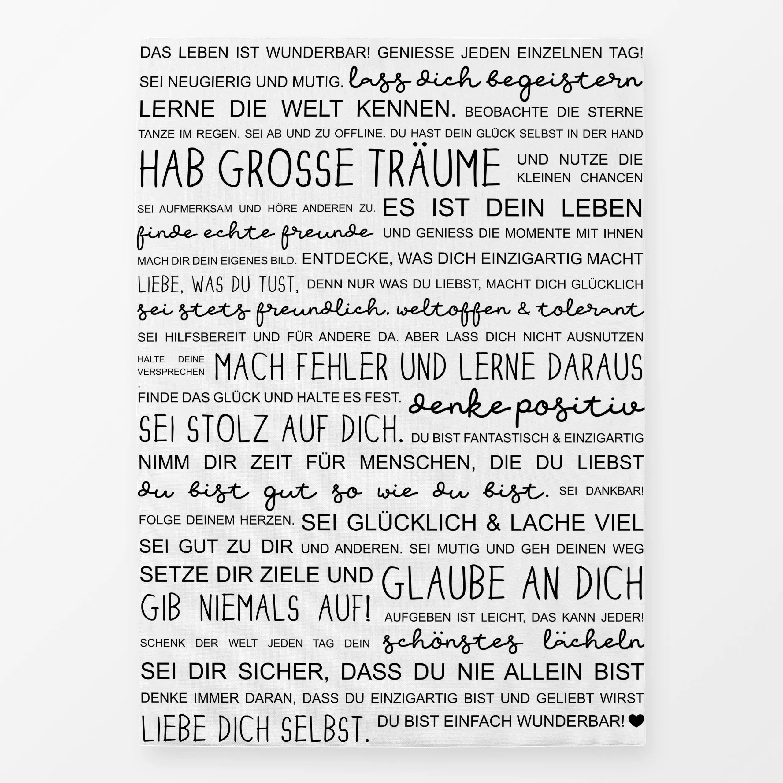 Geschirrtücher Das Leben ist wunderbar - Sprüche & Schriftzüge, Anlässe - von „Heyduda"; Geburtstag, Glückwunsche, jugendlic...