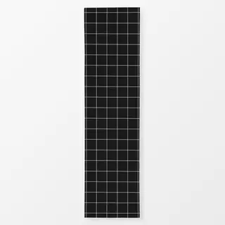 Tischläufer Memphis Grid White On Black