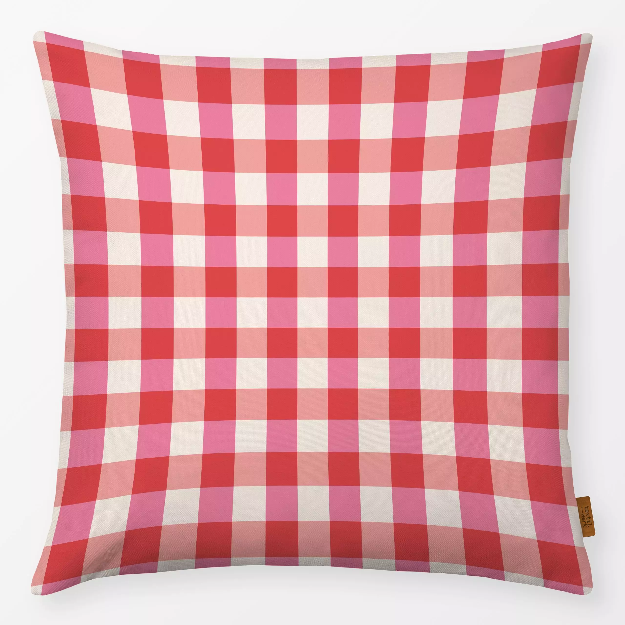 Kissen Picknick Plaid beige pink - Symbole & Muster - von „Kathrin Woo"; Sommer, landhaus, Karos, kariert, Landhausstil, Che...