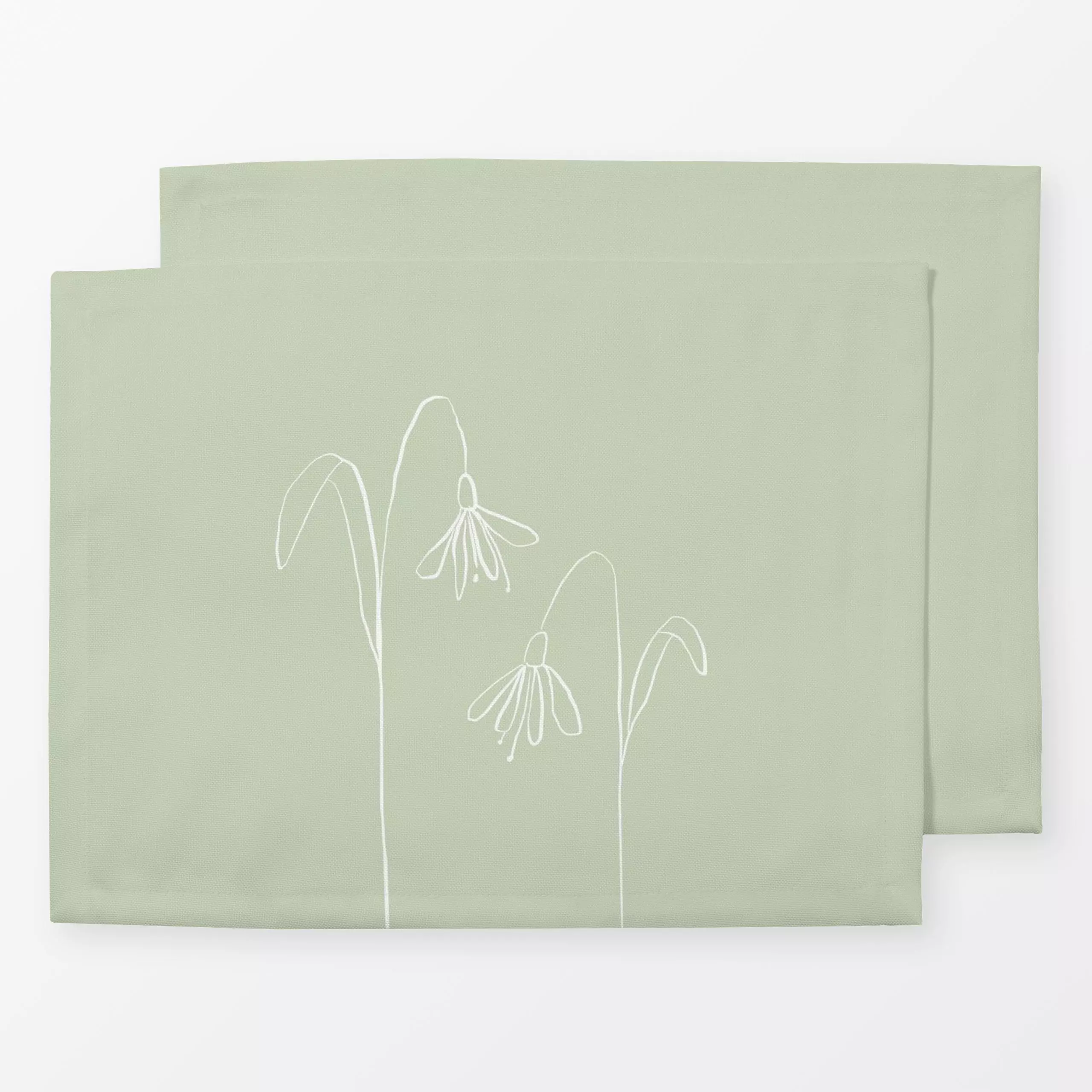 Tischset SNOWDROPS GREEN, Blumen, Ostern, von Kruth Design