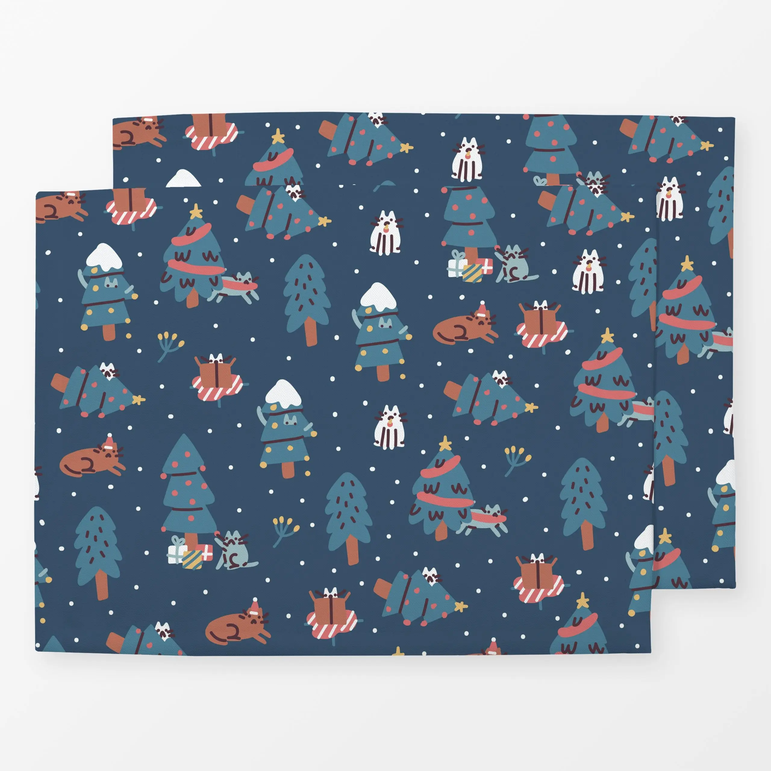 Tischset Christmas Cats - Tiere, Weihnachten - von „Sara Maese"; Merry Christmas, Weihnachten, Katzen, Cat, christmas, cats,...