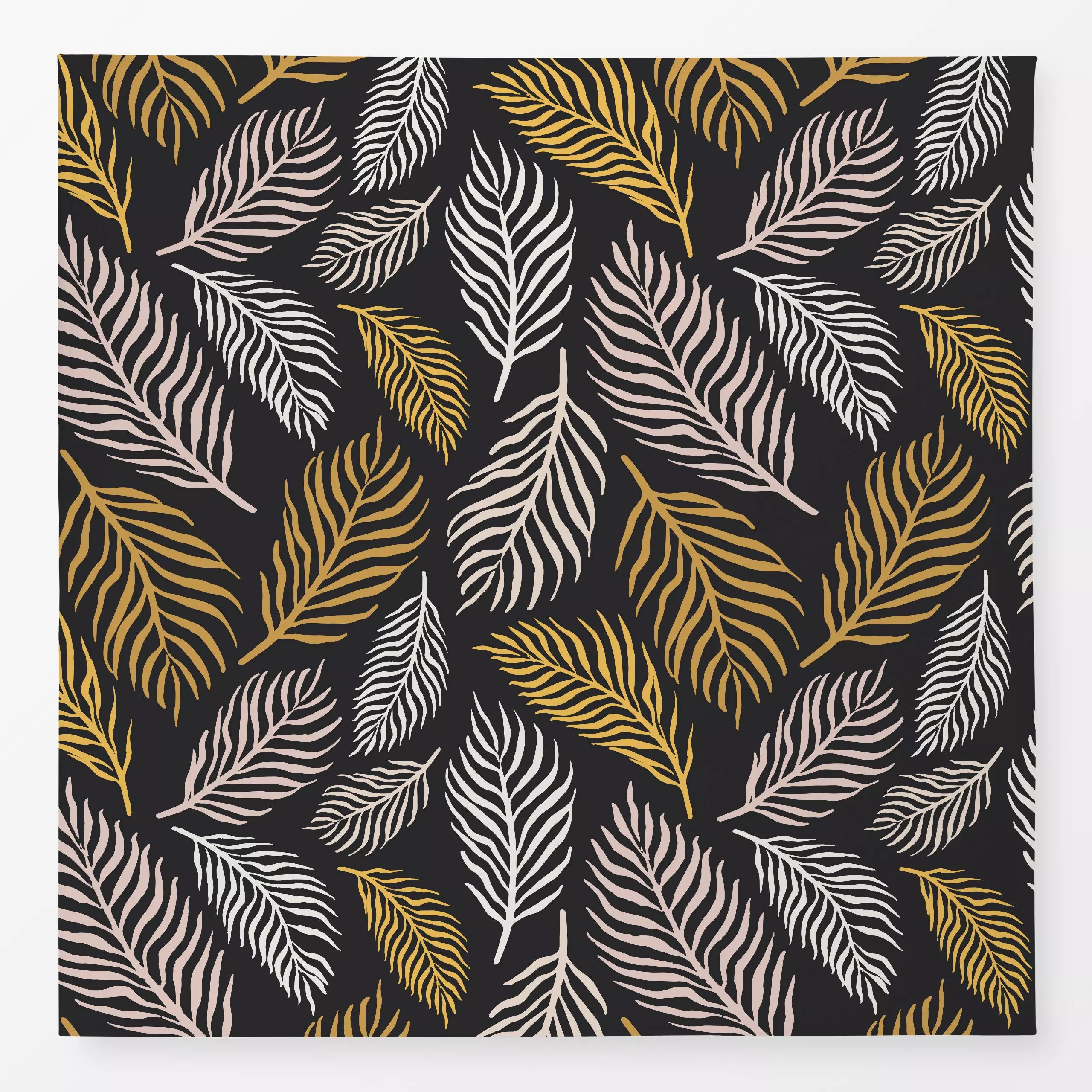 Tischdecke Palmenblätter Herbst - Herbst, Pflanzen & Botanik - von „Katrin Graff"; rosa, Blätter, Herbstdeko, Senf, herbstli...