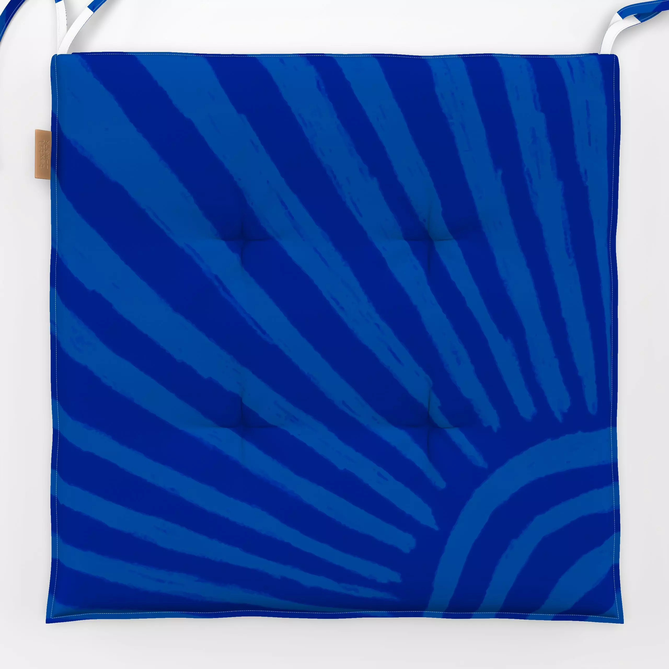 Sitzkissen Vibrant Summer - Muschel blau - Sommer, Symbole & Muster - von „Carolin Vonhoff"; Zeichnung, Linien, abstrakt, St...