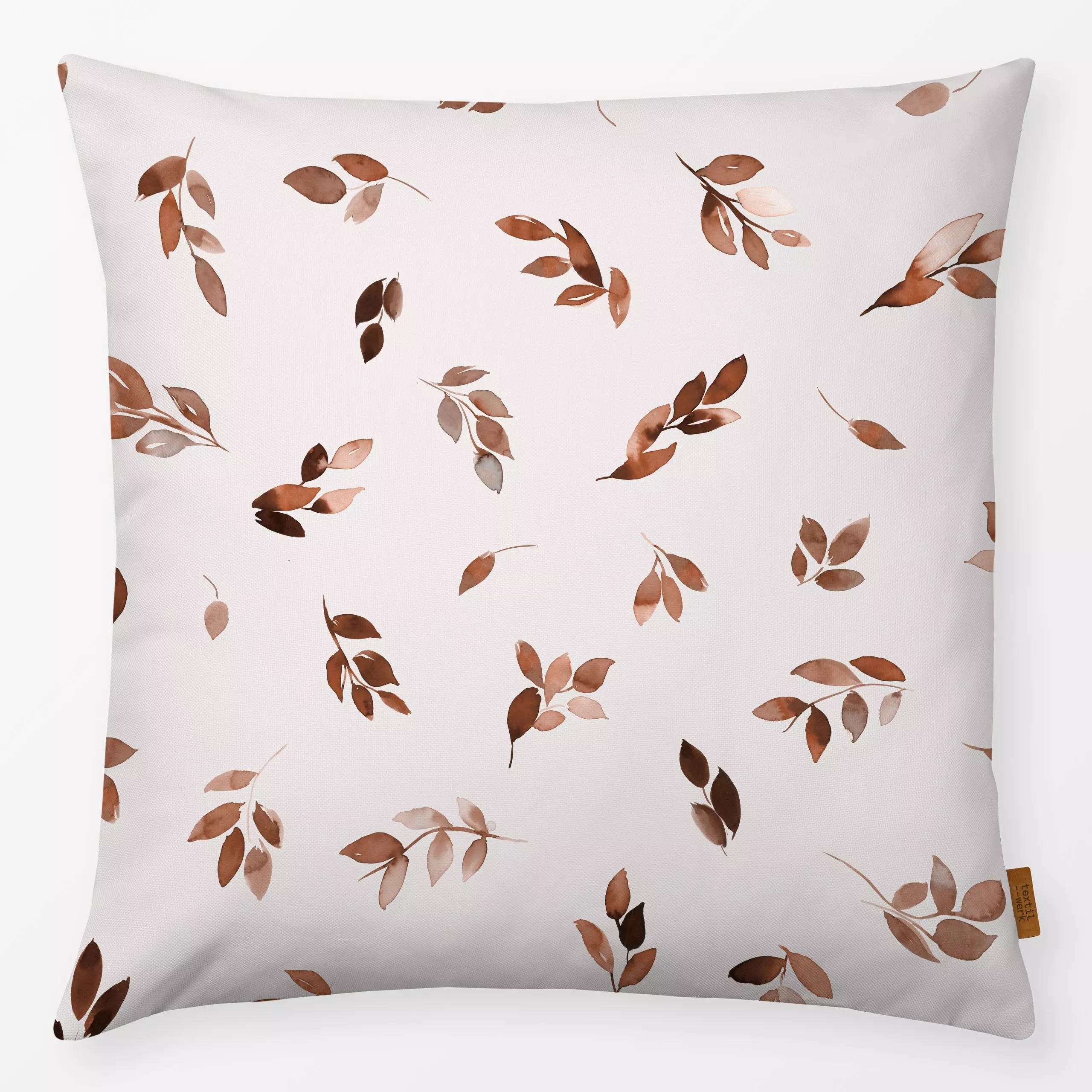 Kissen Autumn Leaves Terracotta - Herbst, Natur & Landschaft, Pflanzen & Botanik - von „Ninola Design "; minimal, Pflanzen, ...