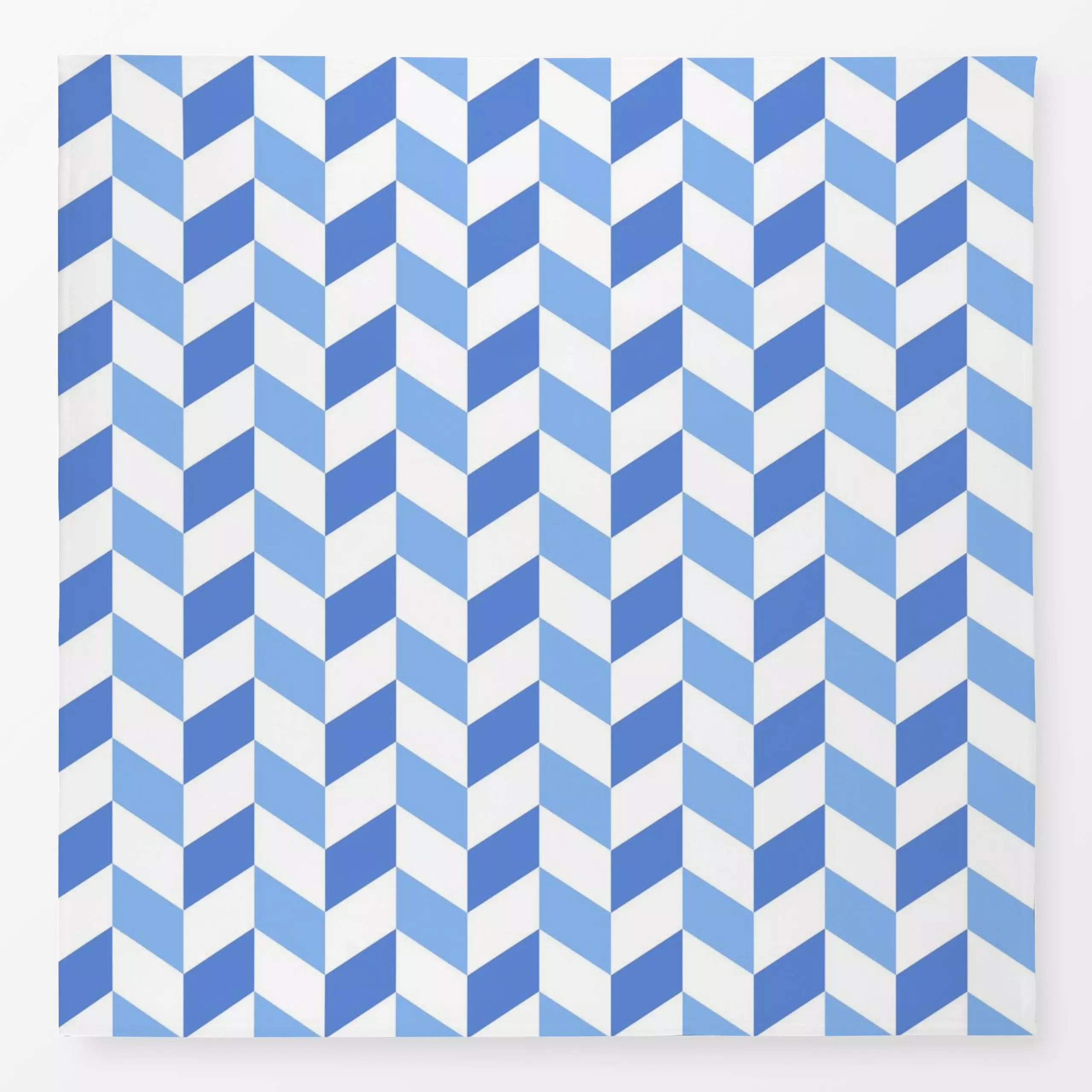 Tischdecke chevron - blue and white - Symbole & Muster - von „Vivian Hasenclever"; tropical, modern, Sommer, blau, maritim, ...