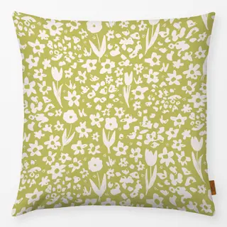 Kissen Blumen Muster Spring Hellgrün