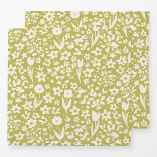 Servietten Blumen Muster Spring Hellgrün