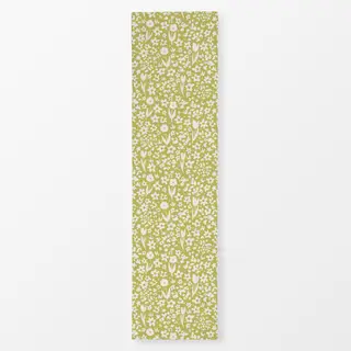 Tischläufer Blumen Muster Spring Hellgrün