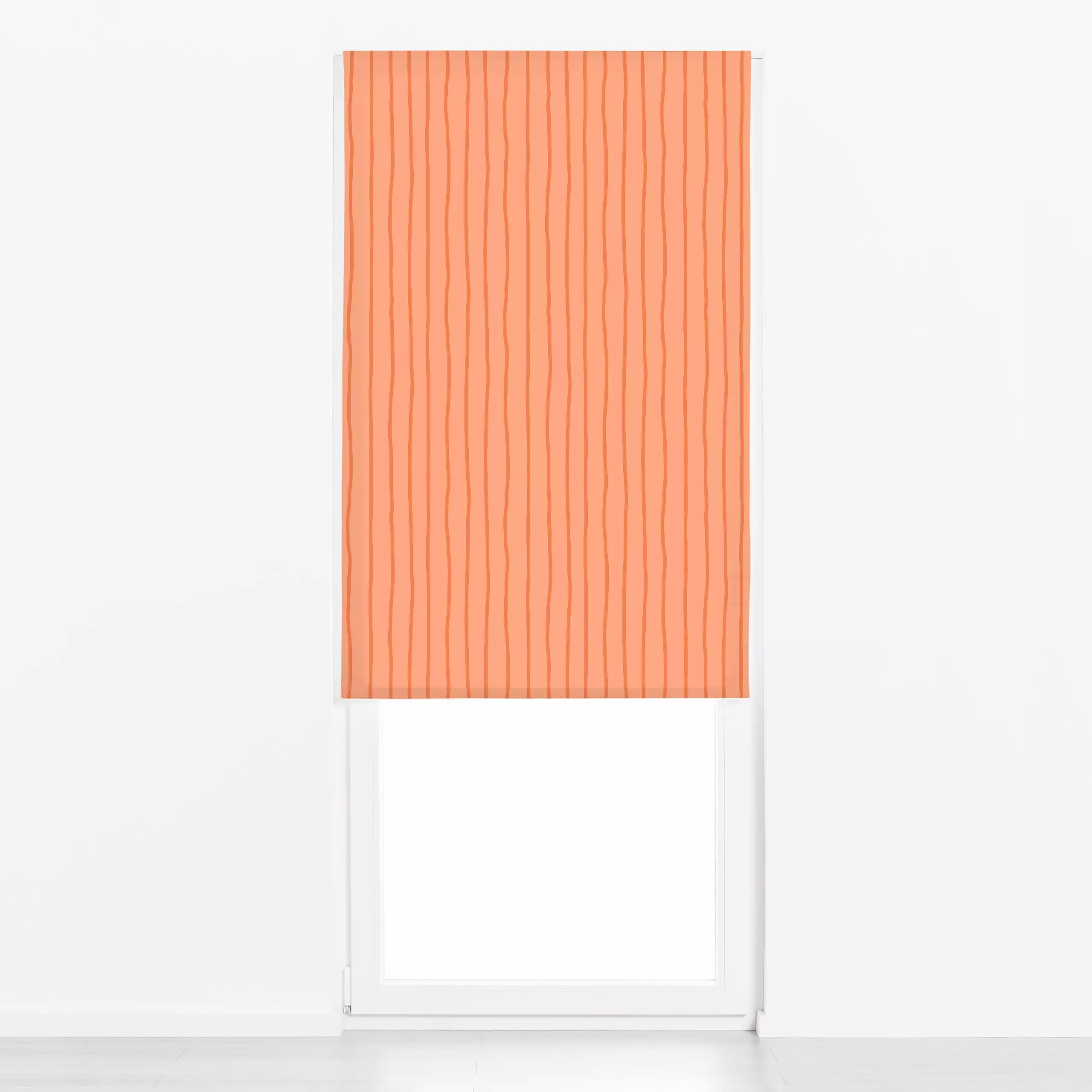 Raffrollo Sommerstreifen Apricot Orange - Symbole & Muster - von „Andrea Haase"; Streifen, warm, gestreift, Sommerlich, vert...