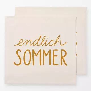 Servietten Endlich Sommer typo yellow