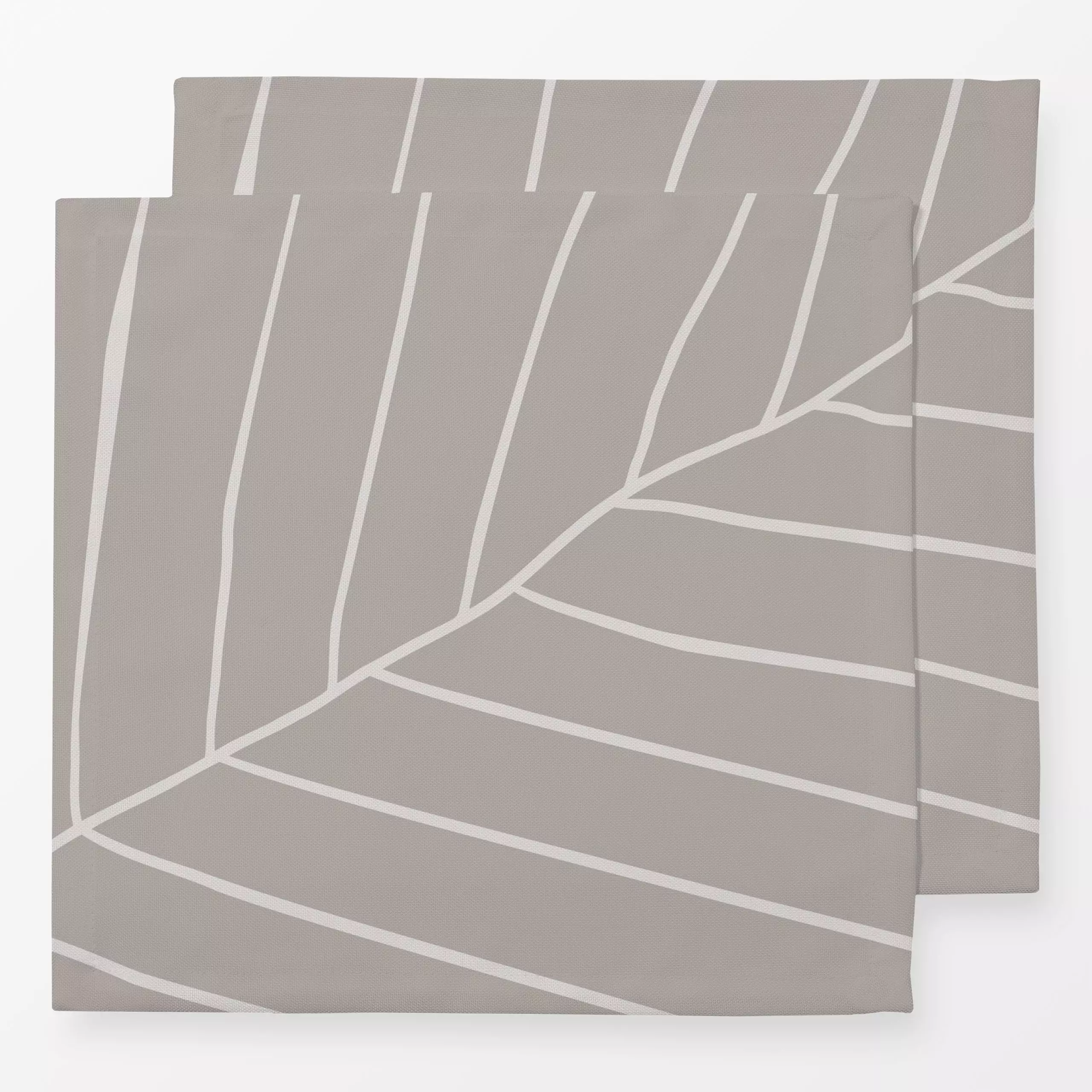 Servietten Hello Autumn Big Leaf - Herbst, Pflanzen & Botanik - von „Carolin Vonhoff"; Muster, Blatt, Zeichnung, Linien, abs...