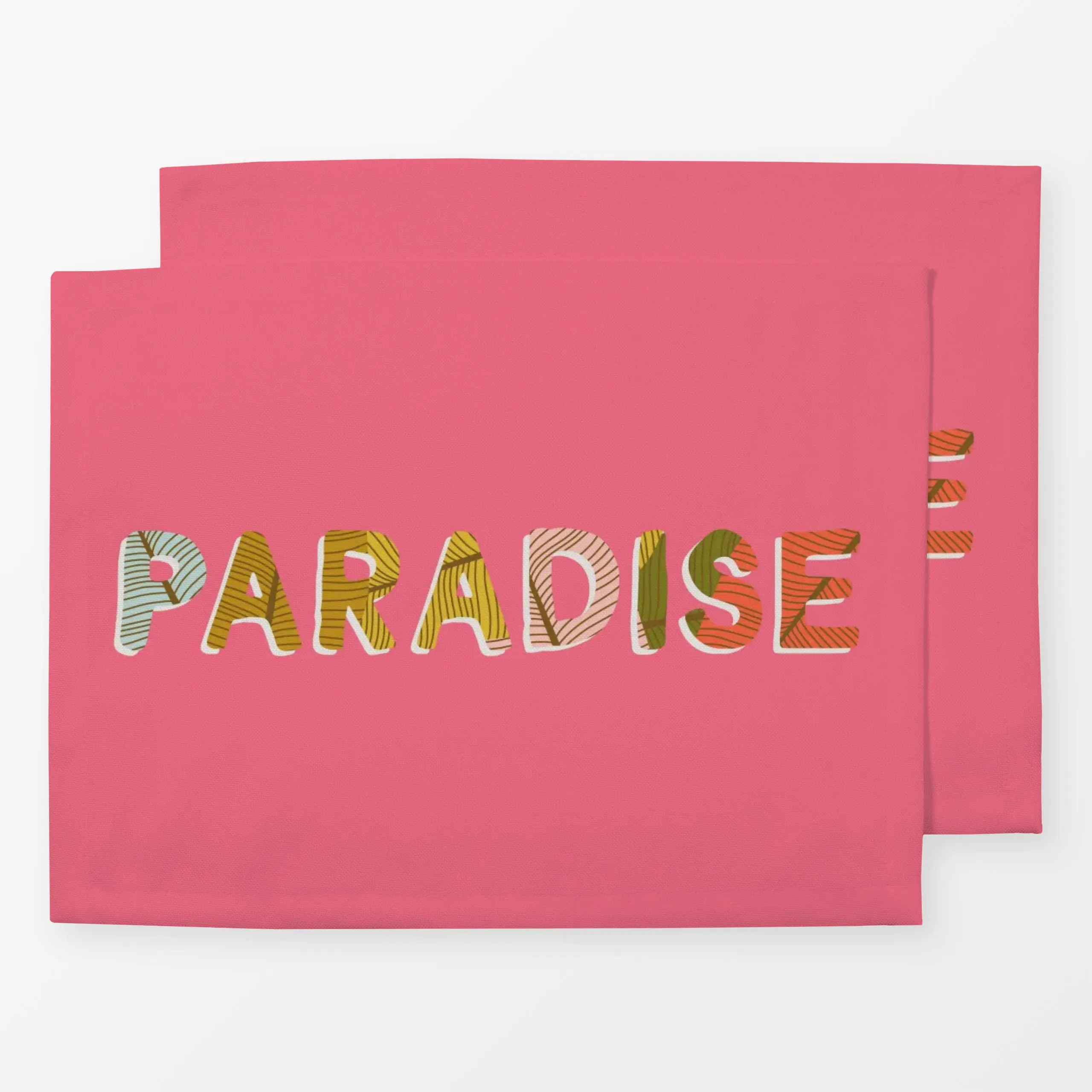 Tischset Tropical Paradise Pink, tropisch, Spruch, Sommer, von DEINKI Studio