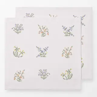Servietten Kreuzstich Blumen
