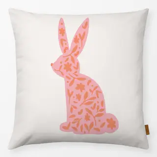 Kissen Hase Blumen rosa
