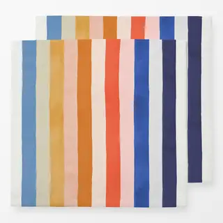 Servietten Strand Streifen Aquarell Blau