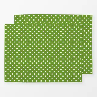 Tischset Punkte Polkadot Beige Grün