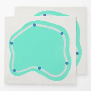 Servietten Organischer Kreis Türkis