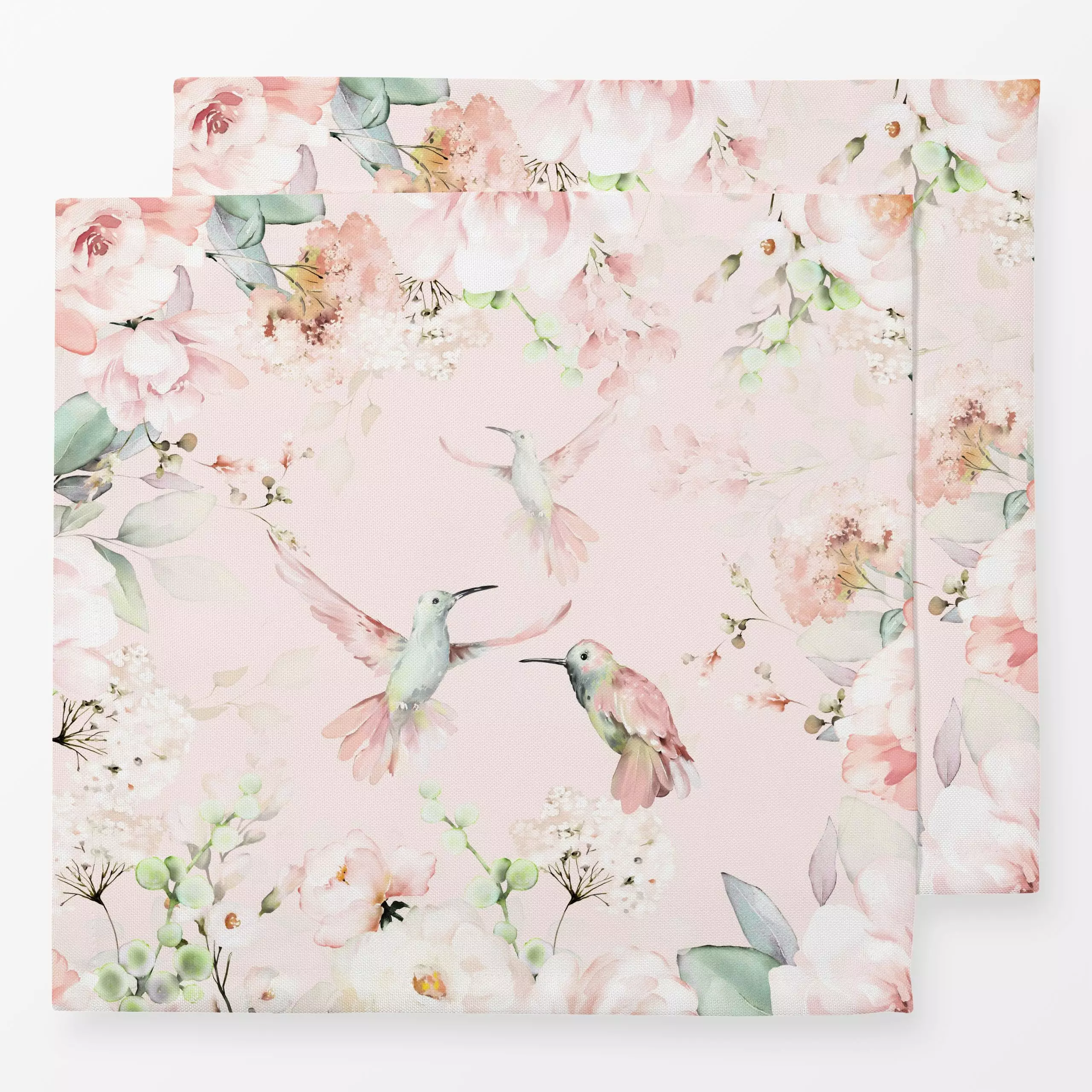 Servietten Kolibris im Rosengarten - Blumen & Florales, Tiere, Pflanzen & Botanik - von „Uta Naumann“; Wasserfarben, Rosen, ...