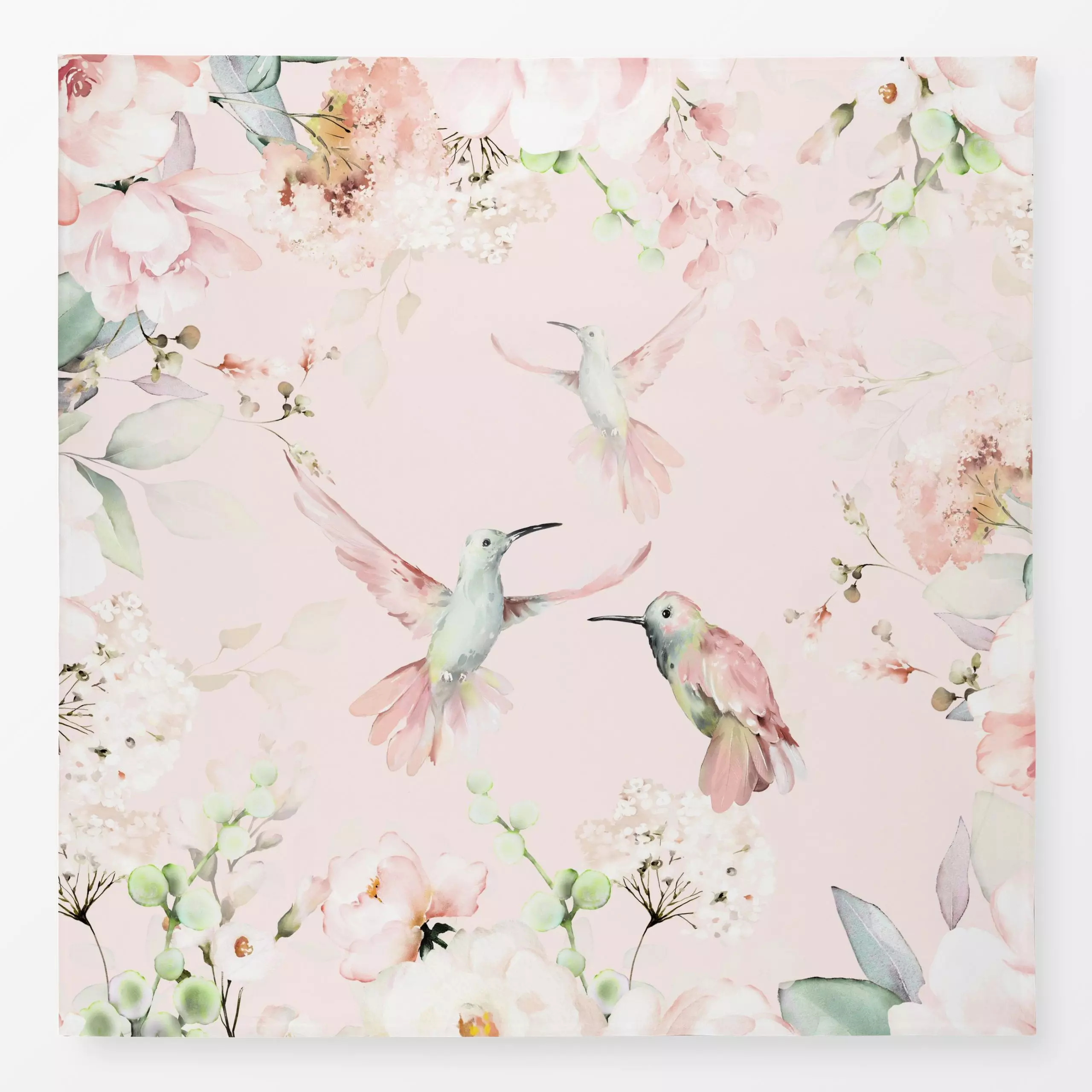 Tischdecke Kolibris im Rosengarten - Blumen & Florales, Tiere, Pflanzen & Botanik - von „Uta Naumann"; Rosen, Garten, tropis...