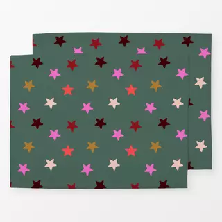 Tischset Weihnachtssterne grün