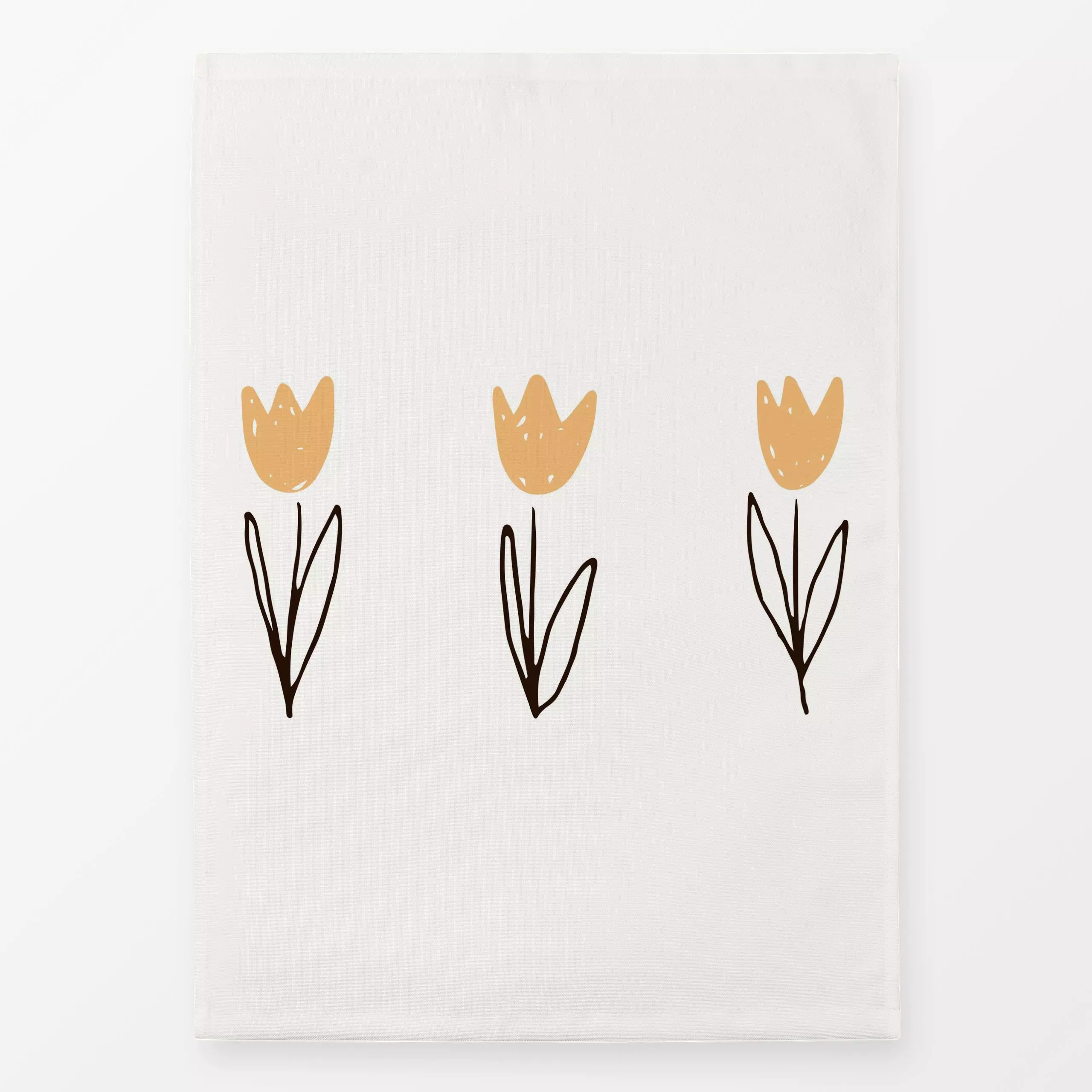 Geschirrtücher Tulips gelb - Frühling, Ostern - von „Kathrin Woo"; abstrakt, Blumen, Tulpen, modern, Landhausstil, spring, t...