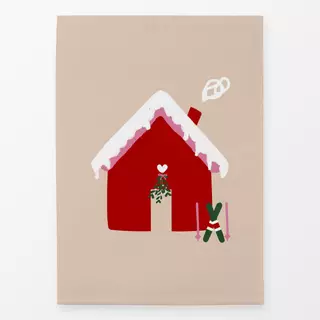 Geschirrtücher Berghütte Ski Rot Beige