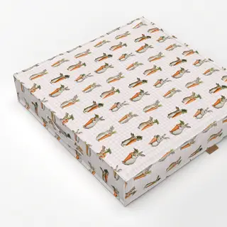 Bodenkissen Hasen Möhren Karo Muster