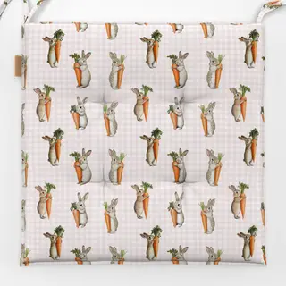 Sitzkissen Hasen Möhren Karo Muster