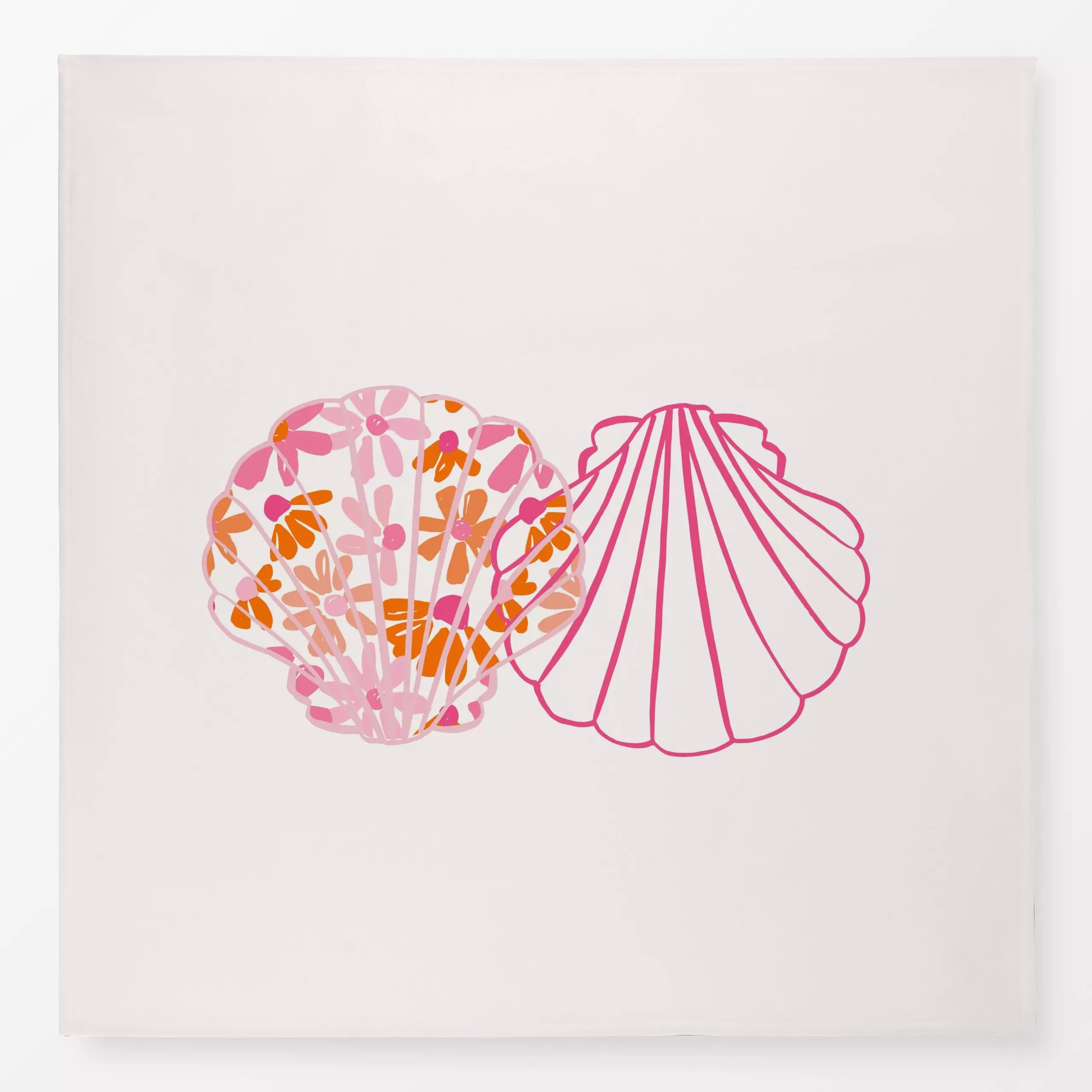 Tischdecke Zwei Muscheln rosa, Sommer, von Kruth Design