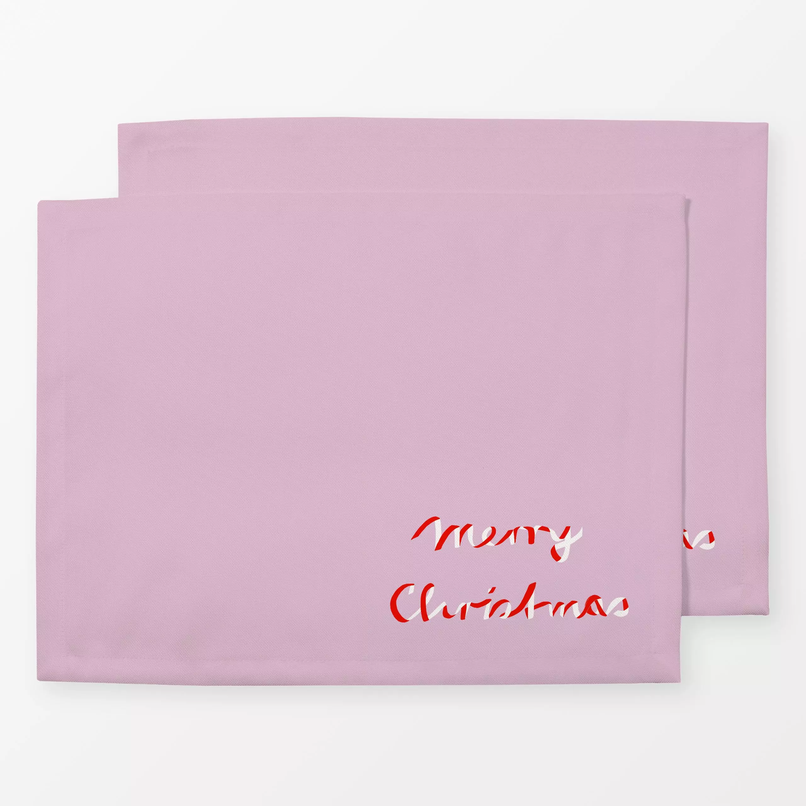 Tischset Merry Christmas Rot Rosa - Sprüche & Schriftzüge, Weihnachten - von „Sophie Augustin Illustration"; Merry Christmas...