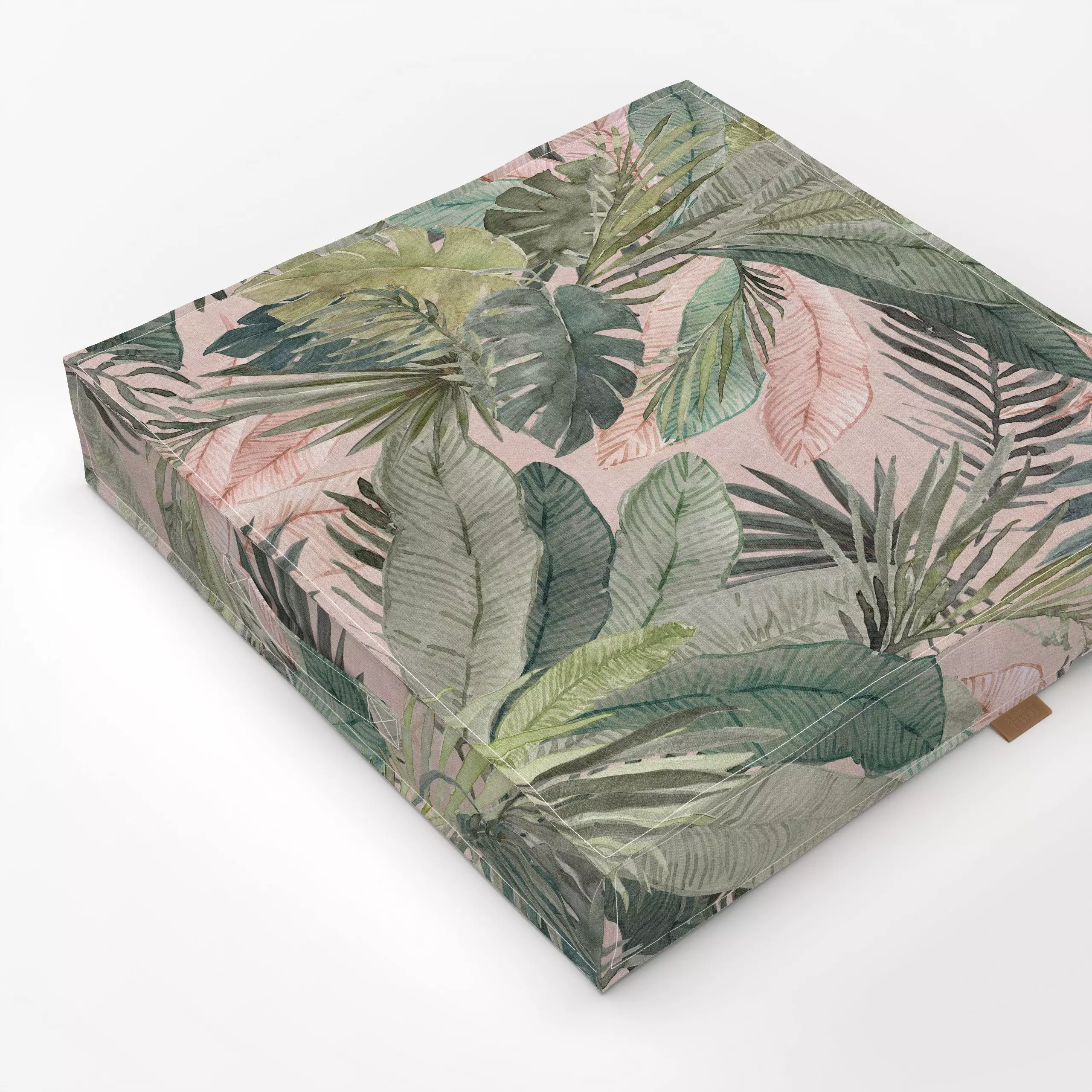 Bodenkissen Tropical watercolour Palms - Natur & Landschaft, Sommer, Pflanzen & Botanik - von „Bloomery Decor"; Dschungle, t...