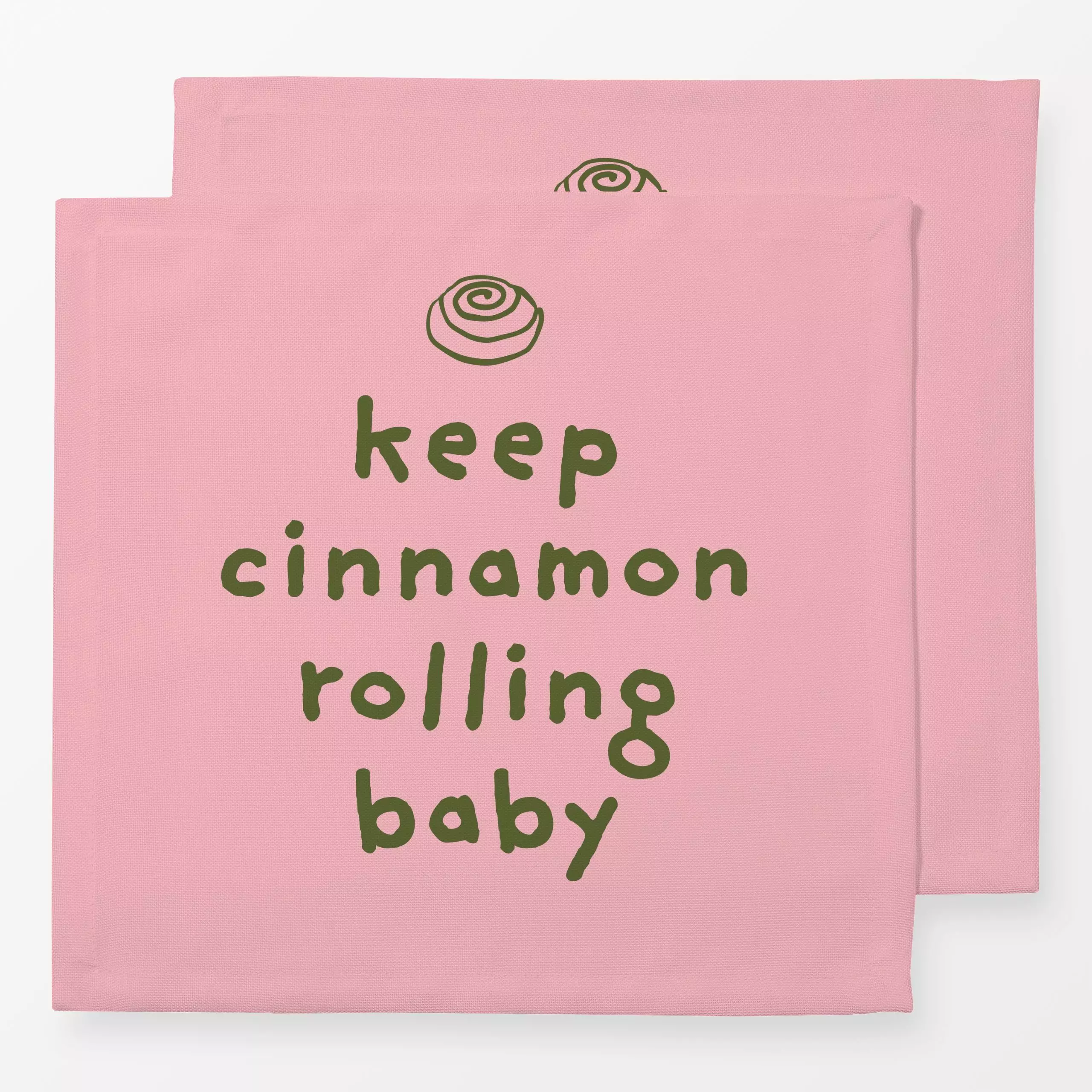 Servietten Keep Cinnamon Rolling Pink - Sommer, Sprüche & Schriftzüge, Küche, Essen & Trinken - von „textilwerk"; Sommer, su...