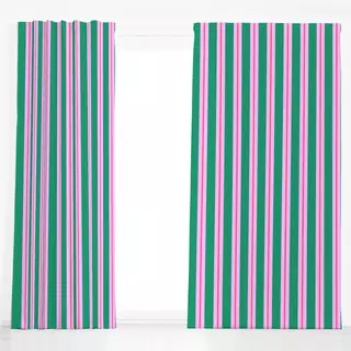 Dekovorhang Retro Stripes Grün Pink