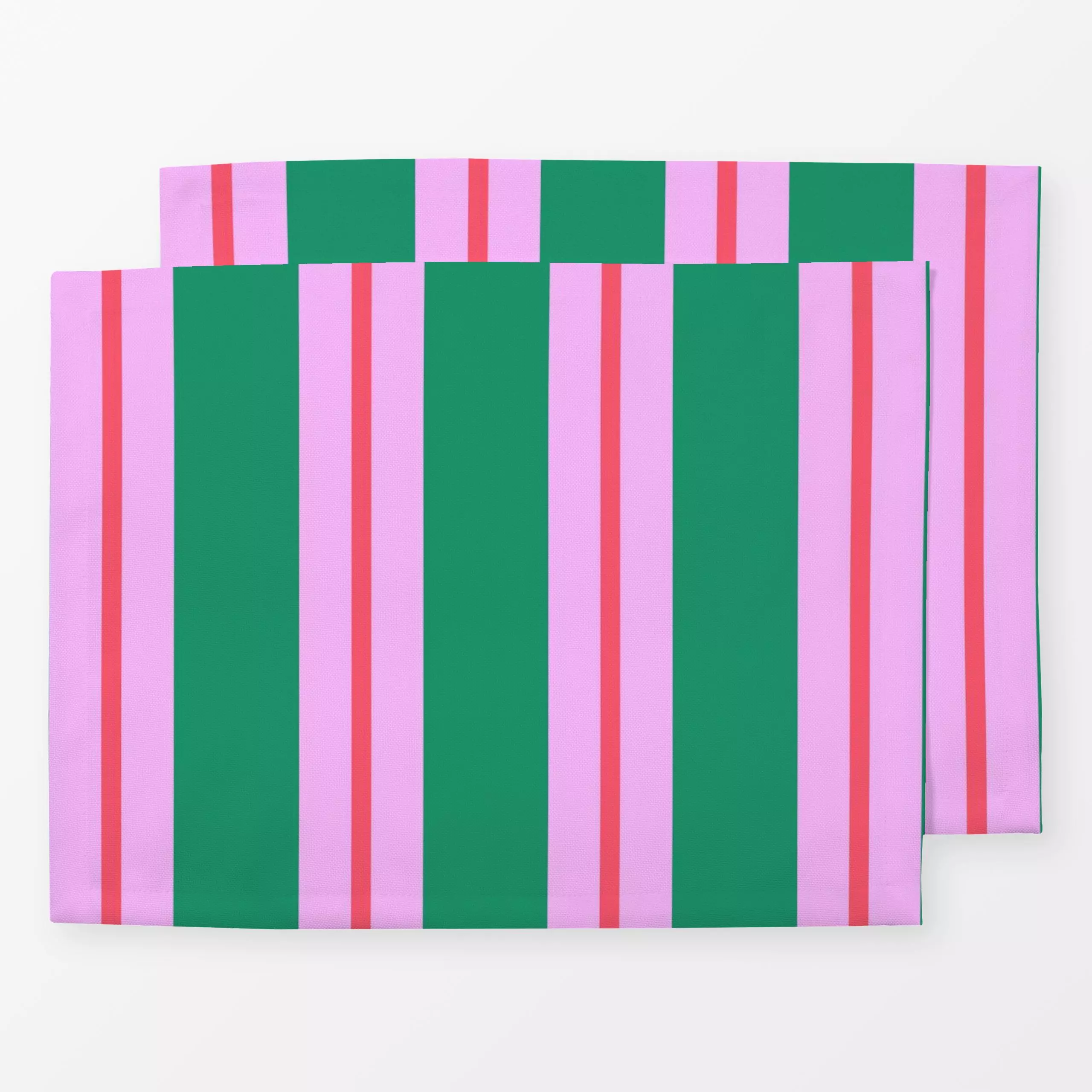 Tischset Retro Stripes Grün Pink, Blumen, gemustert, Sommer, von Studio ROSAGRAU