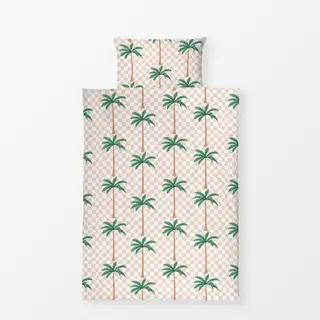 Bettwäsche Palm trees on checks - rosa