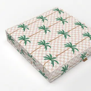 Bodenkissen Palm trees on checks - rosa