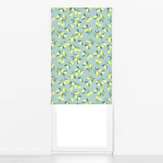 Raffrollo Zitronen Sommer icy morn blau