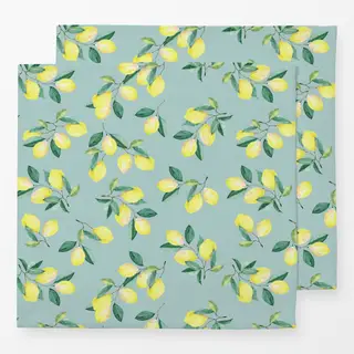 Servietten Zitronen Sommer icy morn blau