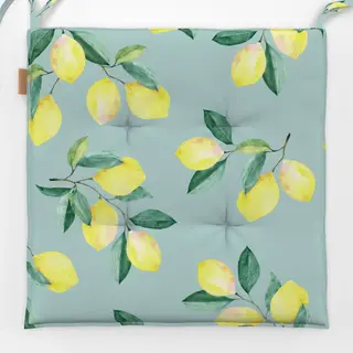 Sitzkissen Zitronen Sommer icy morn blau